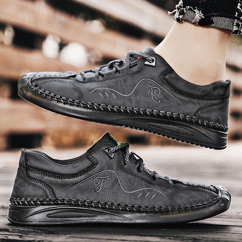 Klasik deri ayakkabı erkekler gündelik ayakkabı el yapımı açık erkek ayakkabısı deri erkek düz ayakkabı 2023 yeni