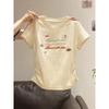 Pure Cotton Cute Puppy Embroidered Short-sleeved T-shirt for Women Summer New Pleated Waist Slim Fit Hot Girl Short Top