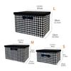 Stylish Houndstooth Pattern Foldable Storage Container Fabric Foldable Box for Space Organization In Vehicle Homes
