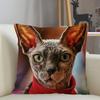 Musife Custom Sphynx Cat Pillowcase Home Decoration 45x45cm Zipper Square Pillowcase Throw Pillow Cover Drop Shipping 04.24