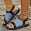 Fashion Summer Breathable Mesh Sandals Women Open Toe Flat Sandals Casual Fish Mouth Plus Size New Korean Comfort Beach Low Heel Sandals