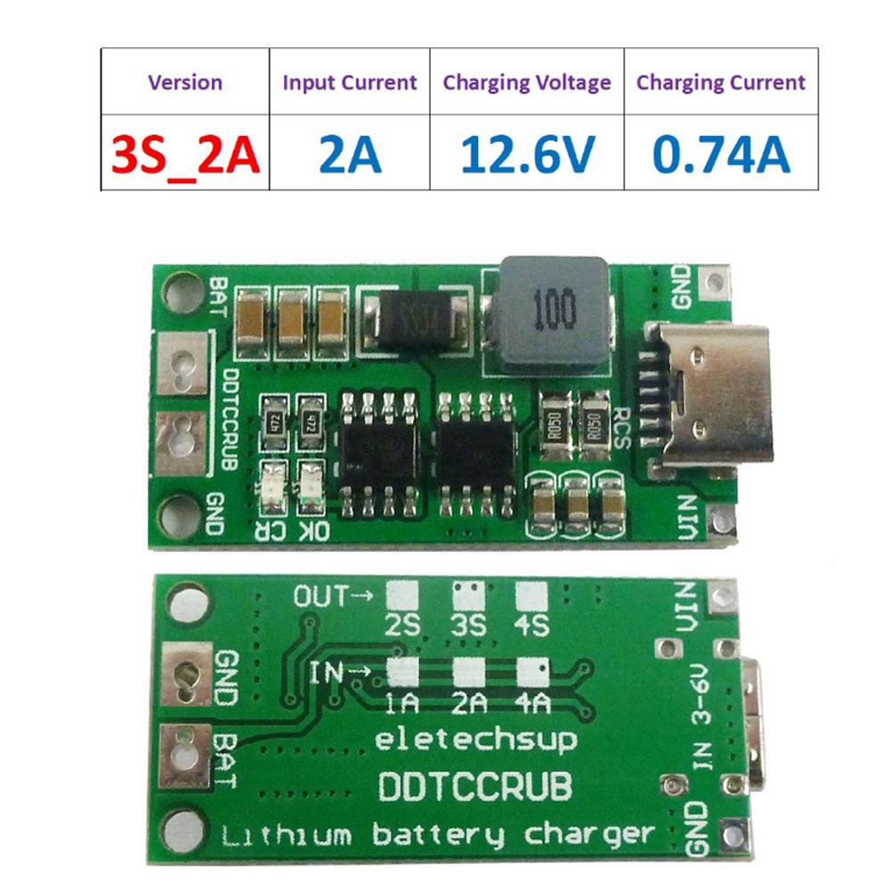 2S 3S 4S Type-C to 8.4V 12.6V 16.8V Boost Boost Polymer Li-Ion Charger 7.4V 11.1V 14.8V 18650 Lithium Battery Charging Module
