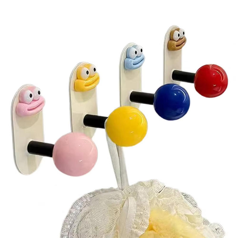 4 Pcs Bathroom Hook No Drilling No Trace Clothes Hook Strong Load-Bearing Bathroom Towel Adhesive Hook