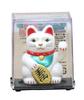 S Mini Waving Cat Set of Bulk a Great Japanese Souvenir for Comes In a Clear Case Maneki-neko [Senmanryo] (White) Solar-Powered,