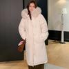 Big fur collar new loose cotton-padded coat for women's long over-knee thickened large-size down cotton-padded coat