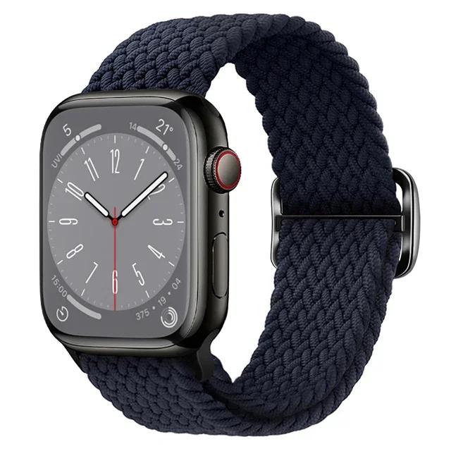 Braided Solo Loop For Apple Watch Ultra Band 40mm 44mm 41mm 38mm 49mm 45mm Elastic Nylon Bracelet iWatch Series 9 8 7 3 Se Strap