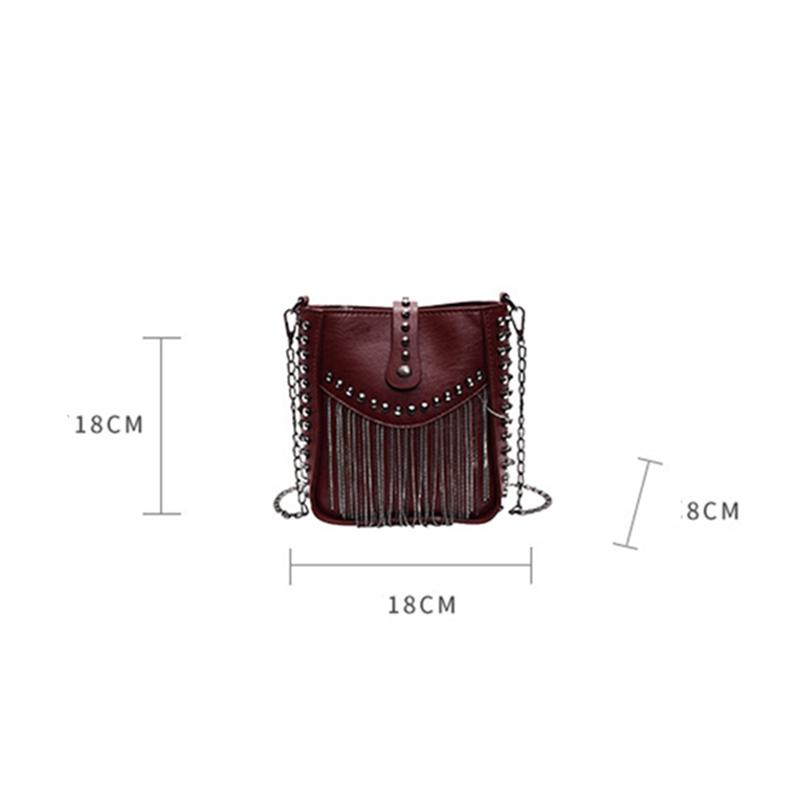 Mini Punk Style Crossbody Bags Women Rivets and Tassels Retro Bags Small Messenger Bags Fashion Vintage Packages CLE