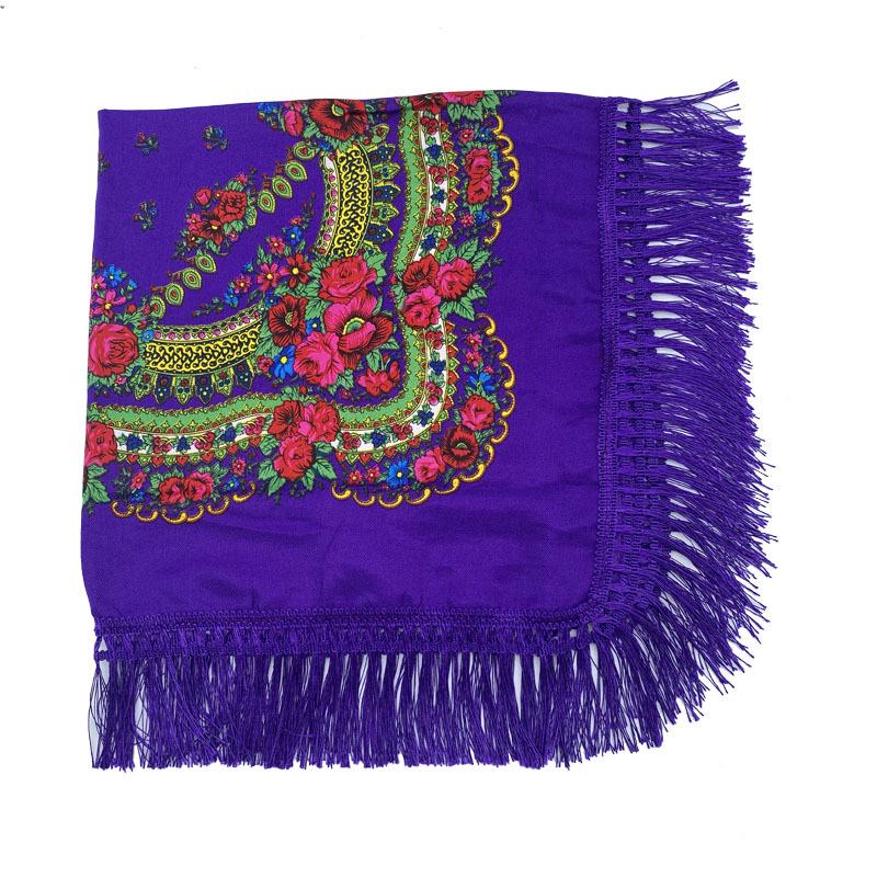 Xinjiang Print Tassel Shawl: Ethnic Floral Scarf for Dust and Sun Protection