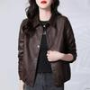 Autumn Winter New PU Leather Vintage Women's New Casual Fashion Short Elegant Jacket All Match Chic Top