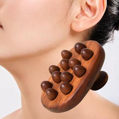 Wooden Massage Brush Scraping Tool Multipurpose with 12 Beads Portable for Legs