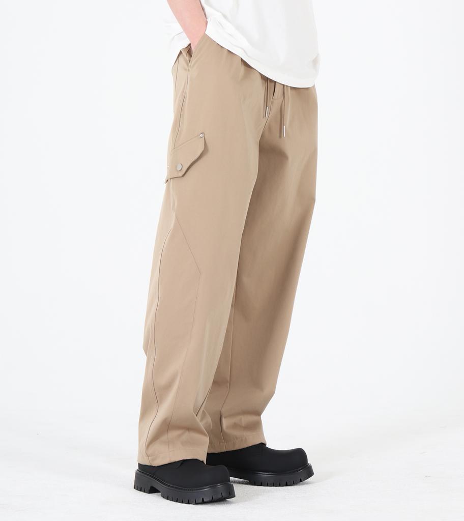 Beoteunseoul Elastic String Cotton Pants (Beige)