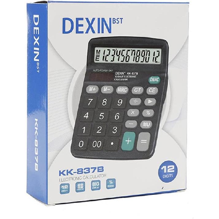 Office Desk Calculator - Dual Power Simple Financial Calculator with Big Button Large Display for Office, Home & School (Black)