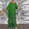Chiffon Batwing Sleeve Long Dress