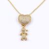Elegant Boy And Girl Pendant Necklace Gold Plated Copper For Couples Or Friend Gift Giving Neck Chain