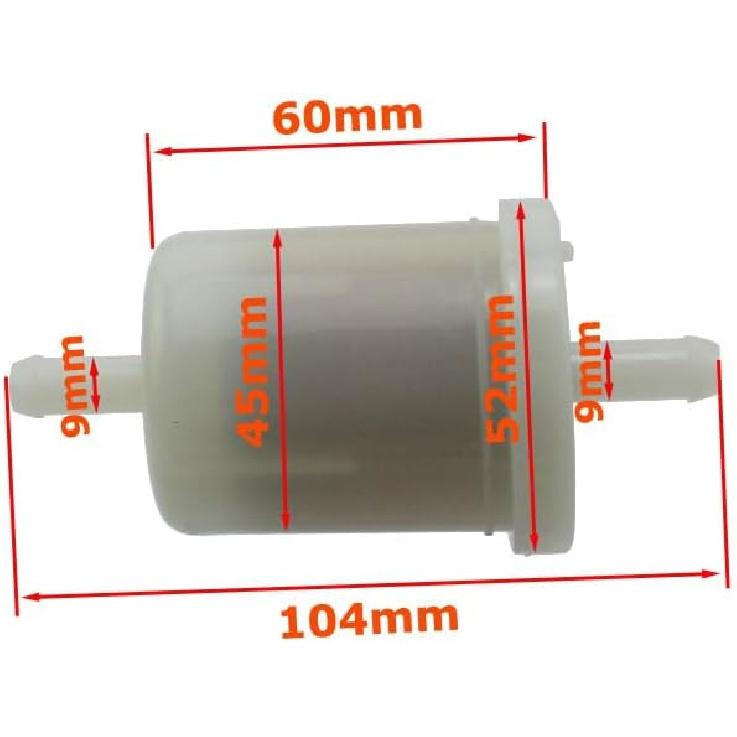 Inline for Diesel Gasoline Fuel Filter for KUBOTA 12581-43012 BX22D BX23D BX24D BX25 BX1870 BX1860 BX1850D BX1830D BX1800D(2pcs)