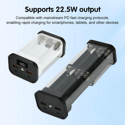 Battery Storage Box 6x 12x 18650 DIY Power Bank Case Digital Display Dual USB Fast Charger Type C Interface Battery Holder Case