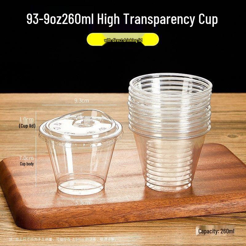 Transparent Mini Milk Tea Disposable Cup with Lid - Small Size for Cold Drinks