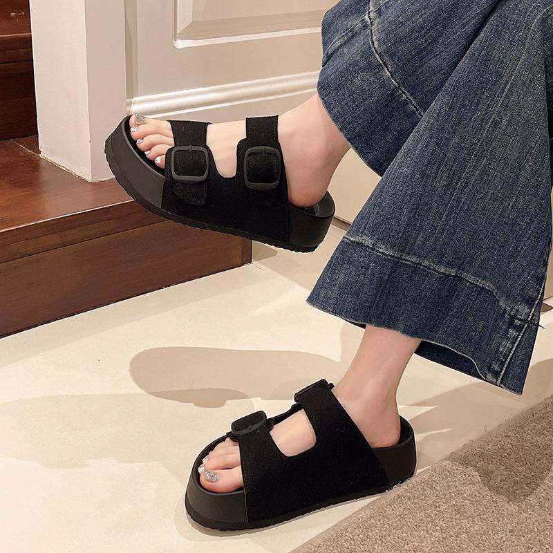 Beautiful Boken Thick-bottomed Cool Slippers Women's Summer Wear High-end New Models Go Out with Skirt Slippers