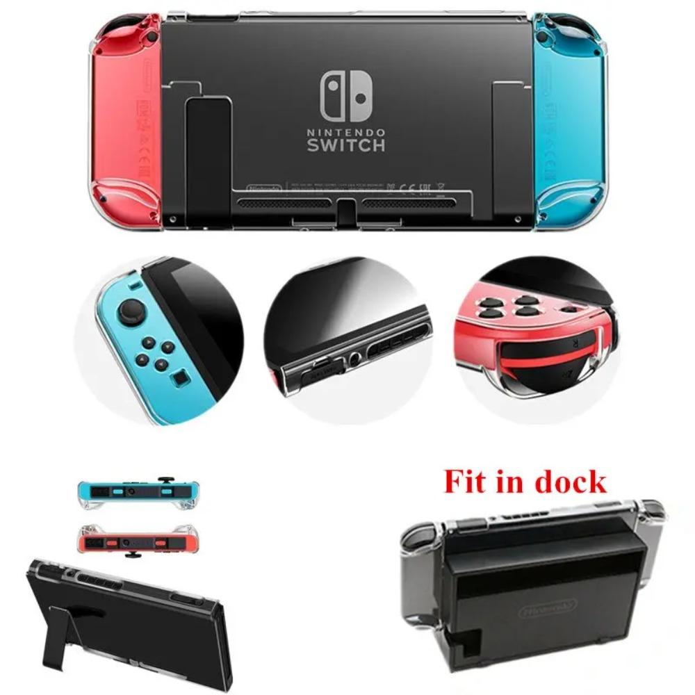Transparent Crystal Clear Hard Case Shell Cover Protective for Nintendo Switch NS Console Joy-Con Handle Grip Game Console