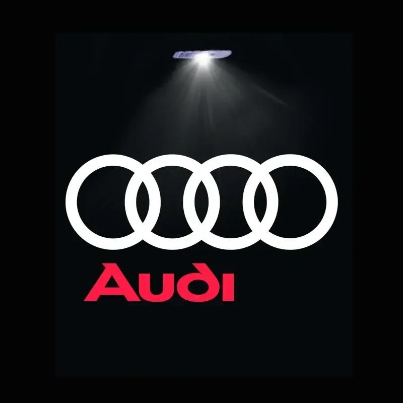 For Audi 8L Led Car Door Logo Welcome Light For Audi A4 B5 B6 B7 B8 B9 A1 A3 8V 8P 8L A6 C5 C6 C7 A5 A7 A8 Q3 Q5 Q7 TT S3 S6 Sline Quattro