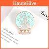 Adorable Cartoon Crystal Ball Castle Brooch With Mouse Design For Fashion Accessories