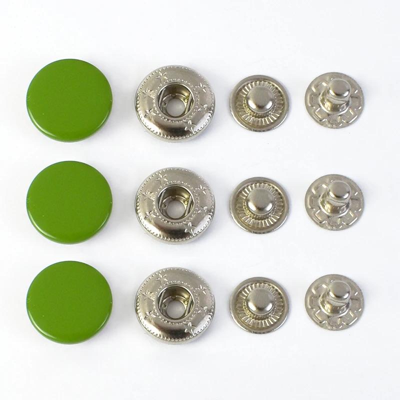 Meetee 100Sets 10-17mm Metal Button 14 Colors Press Studs for Leather Clothes Bags Decor Snap Fasteners Kit Sewing Accessories