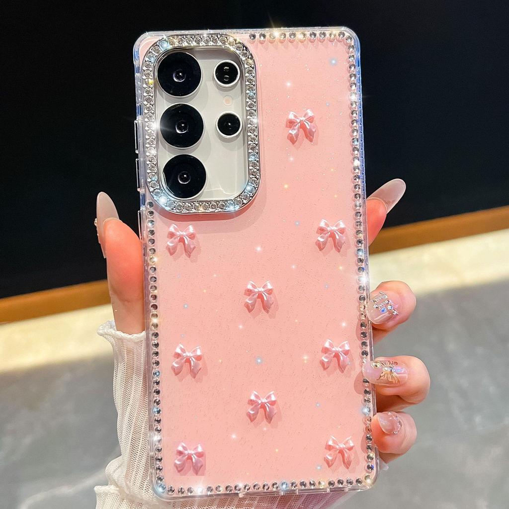 Samsung Galaxy A57 Glitzer Strass Schleife Handyhülle