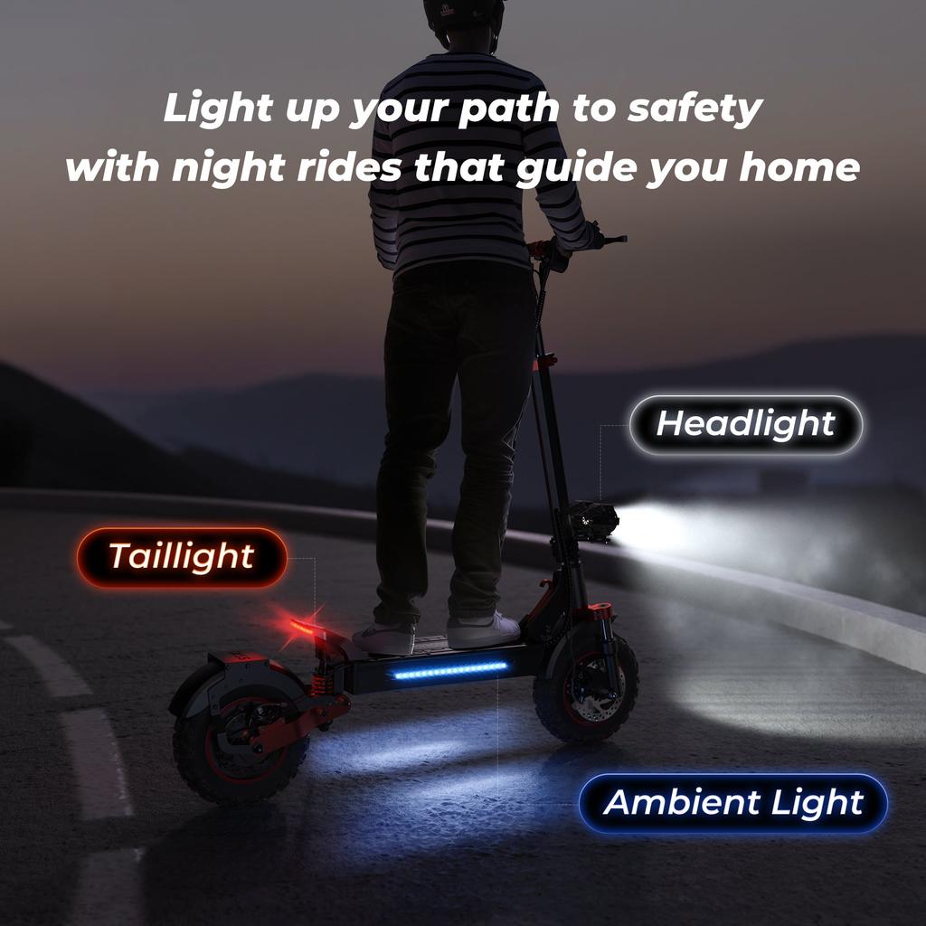iScooter iX5S Adult Off-Road Electric Scooter, 48V 15Ah 1000W, Disc Brake + EABS, 11" Off-Road Inflatable Wide Tire, Dual Shock Absorbers