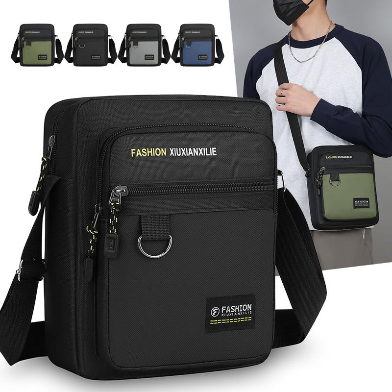 Men's Crossbody Bag Large Capacity MultiPocket Waterproof Oxford Casual Business Shoulder Sling Messenger for TravelDailyCommute