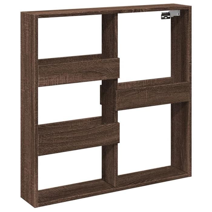 VidaXL Wall Cabinet Brown Oak 80x15x80 Cm Engineered Wood, Floating Wall Cabinet, Wall Shelf, Wall Display Cabinet, 854550