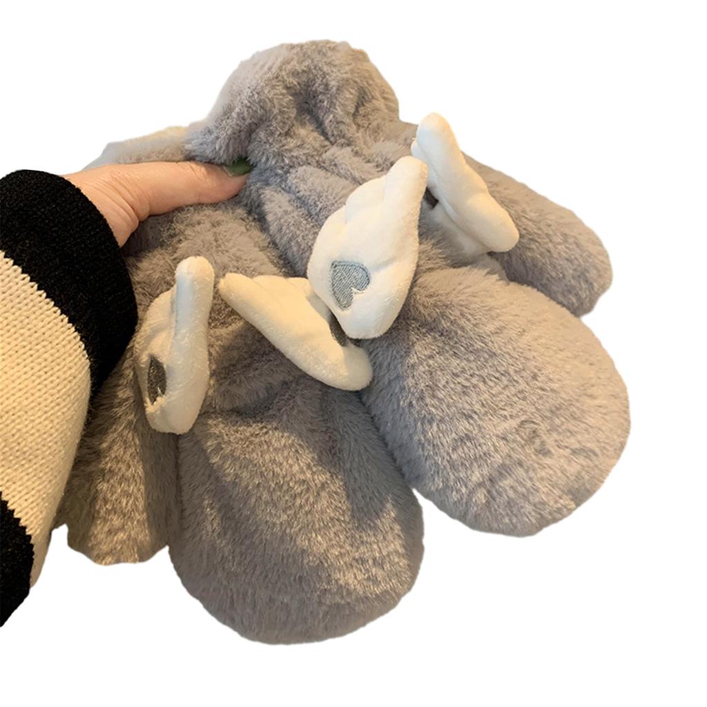 Plush Gloves Mitts Thicken Mitten Angel Wing Theme Thick Plush with Wing Gloves Mitts Winter Warm Full Finger Gloves