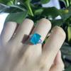 Tancise Jewelry Synthetic 8 * 12 Palaiba S925 Sterling Silver Ring