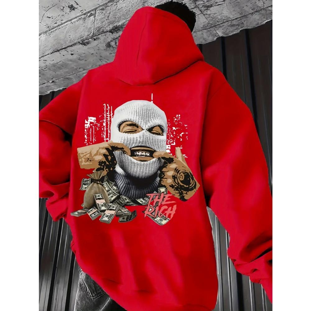 Sweat à capuche tendance hip-hop pour homme automne, impression de personnage personnalisée, doux et confortable, haut style rue extérieur