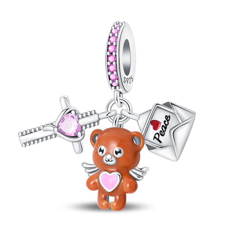 Copper Peace Dove Olive Branch Angel Love And Peace Best Wishes Charms Beads Fit Pan Original Bracelets Diy Fine Jewelry