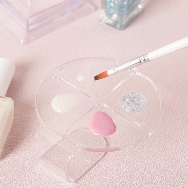 4 Compartment Transparent Nail Palette
