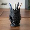 Desktop Stationery Organizer 3D Printed Owl Pen Holder, Creative Desk for Office Stationery, Holder Retro Relief Animal Storage Container Pencils