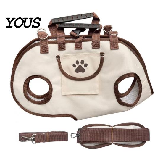 Accessorio Portatile Traspirante per Animali da Viaggio, Trasportino Portatile a Tracolla 2-in-1 Orizzontale Robusto per Gatti, Borsa Stile Guinzaglio per Cani Piccoli