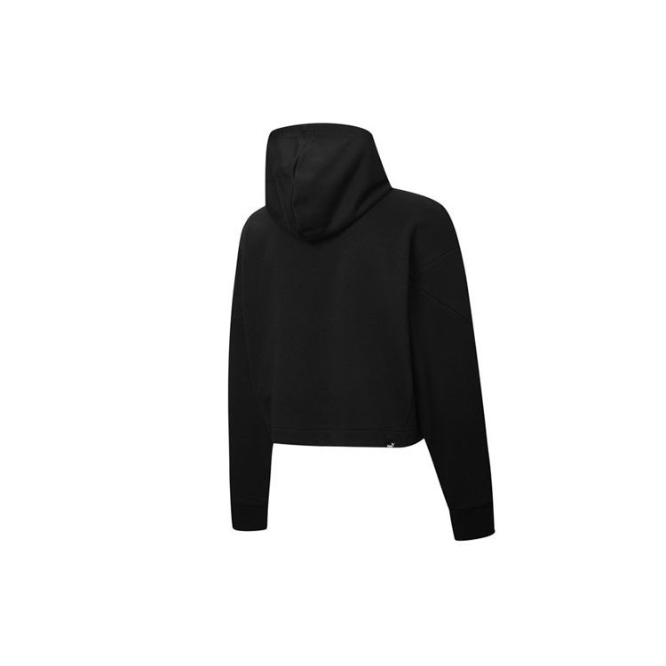 Puma Color Block Loose Short Hoodie Women Hoodies Black 586524-01