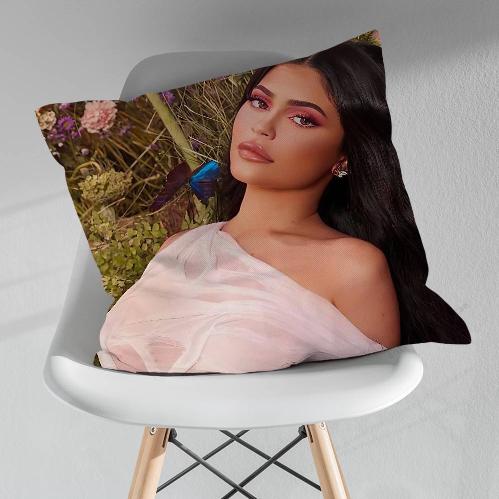 Sexy KKylie JJenner Actor Various Sizes Square Pillow Case For Car Home Bedchamber Decor Birthday Gift