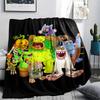 1PC My Singing Monsters Print Flannel Blanket, High quality All Seasons, Home Decor, Warmth and Comfort, Perfect for Christmas Gifts