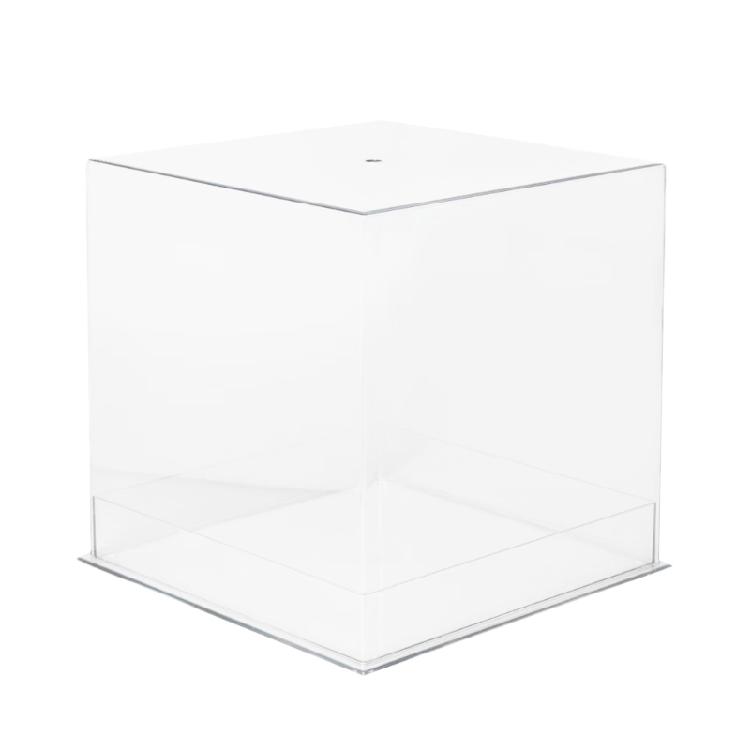 Прозрачная акриловая коробка для букетов, элегантная квадратная прозрачная акриловая коробка-подставка для цветов, элегантная емкость для подарков для вечеринок S