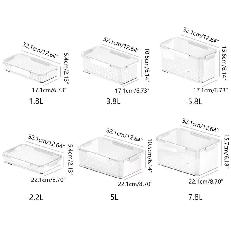 Refrigerator Drain Fresh Box with Lid Multipurpose Organize Box Supplies for Restaurant Dining Room Kitchen Storage
