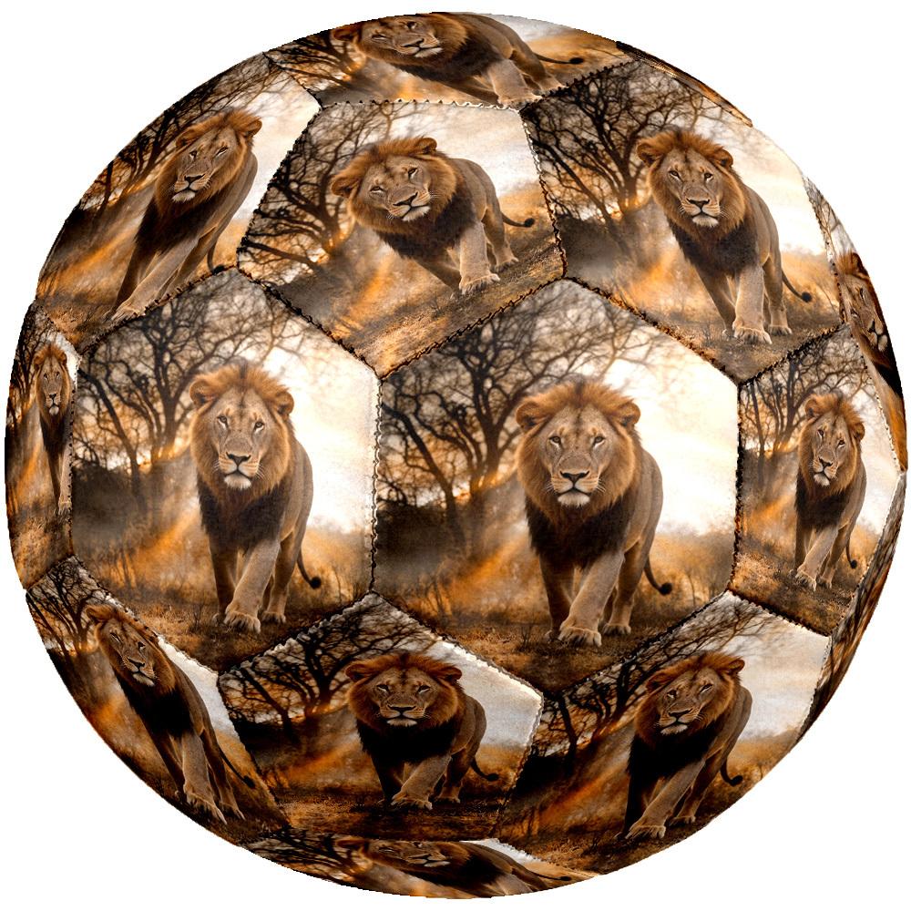 1pc Lion Wild Theme Soccer Ball Football, Size 5, Lightweight PVC, Outdoor Training Soccer Ball,Gift C657