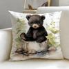 classic art theme Honey Bear Painting Cushion Cover Soft  EasyWash Pillow Case  Versatile for Couch Bed Travel and Office
