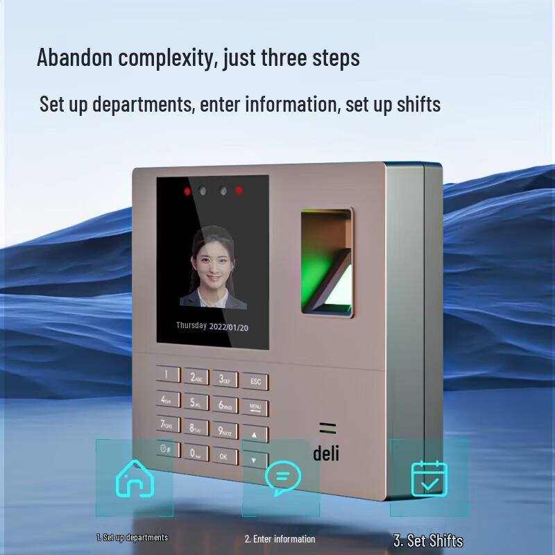 Deli Facial & Fingerprint Smart Time Clock