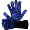 Hitzebeständige und hitzebeständige Grillhandschuhe mit fünf Fingern, wärmeisolierend, mikrowellengeeignet, mit Silikonbeschichtung.