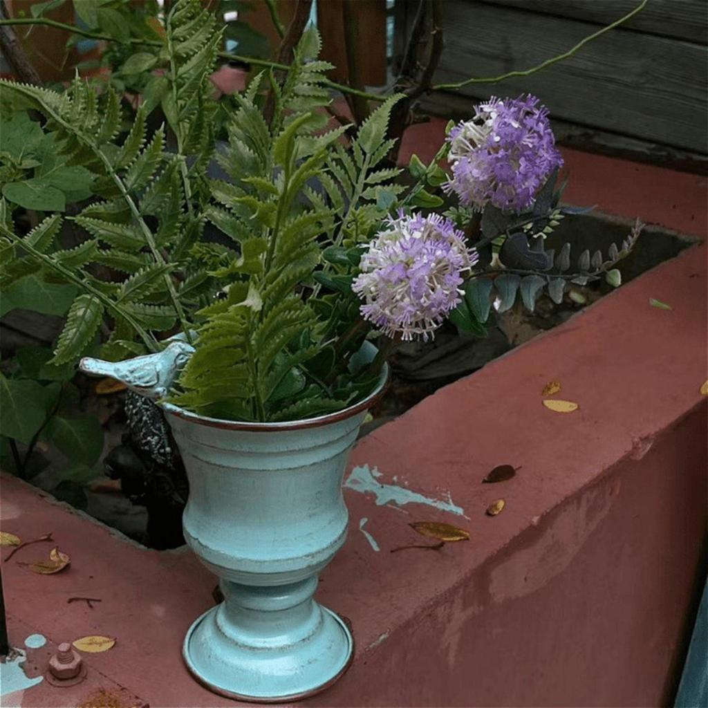 Flower Pot Vase Figurine with Drainage Hole Gift Statue Decorative Plant Container Planter