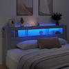VidaXL LED Headboard, Panel with Storage, Bed Accessory, Bedroom Bed Frame Headboard, Sonoma Grey 837377