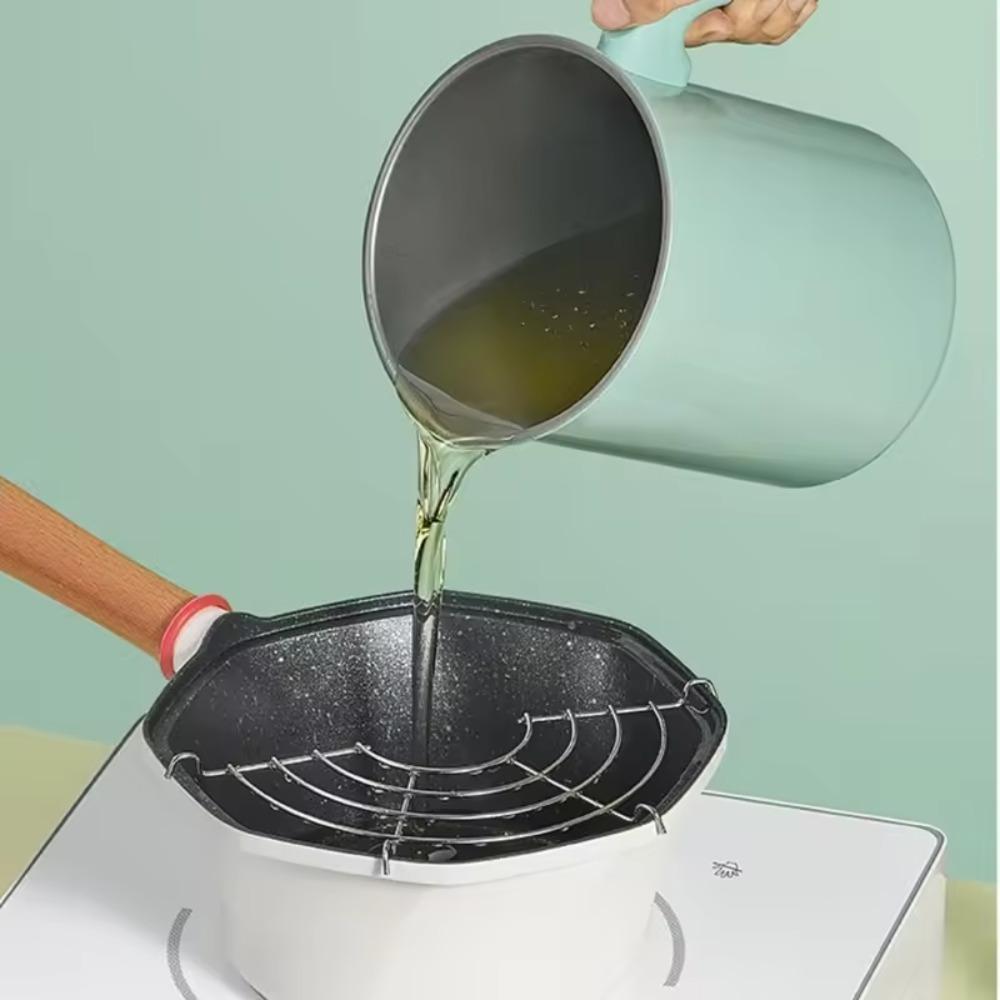 1.4L/1.7L Oil Filter Pot Stainless Steel Grease Storage Container Oil Strainer Pot  Bacon