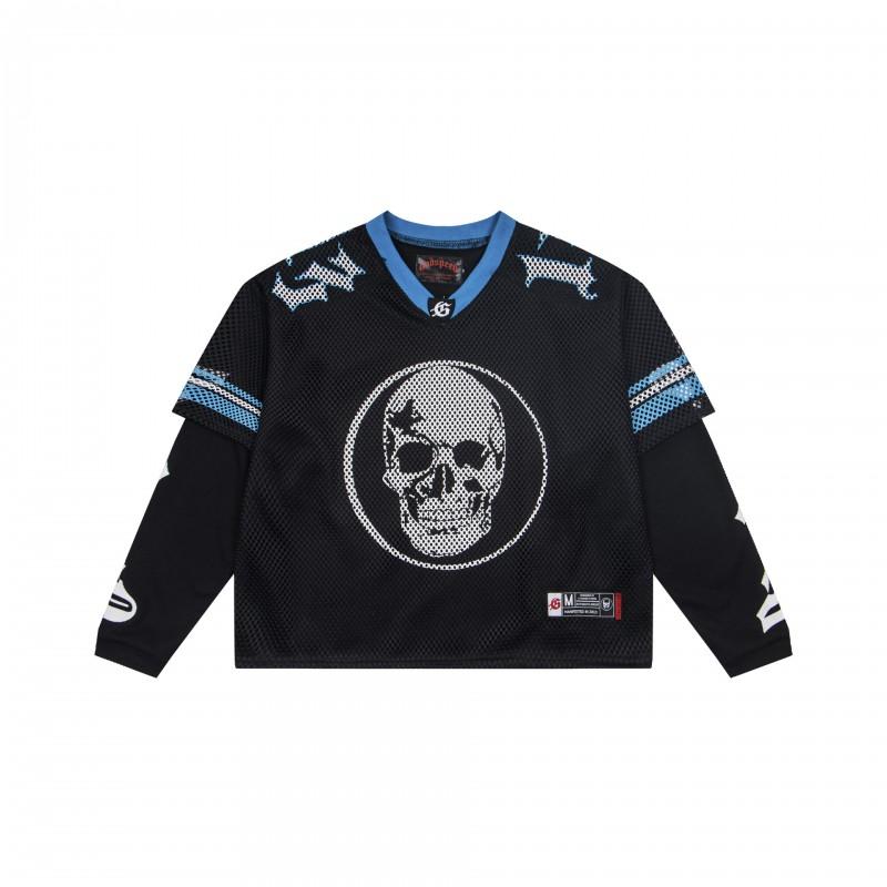Mens Long Sleeve T Shirt Loose Fit Streetwear Hip Hop Casual Mesh Jersey 2025